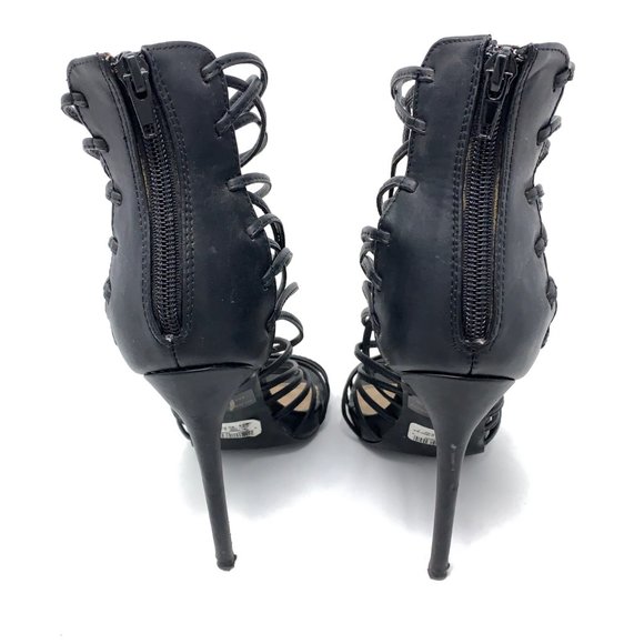 Windsor Leather Laced Up Strap Heels Sz 7 - Picture 4 of 7